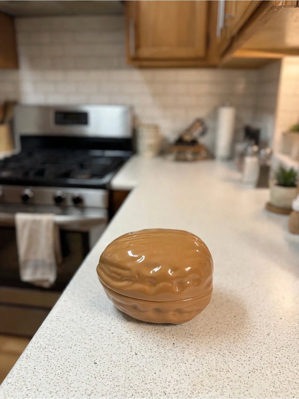Ceramic Walnut Snack Dish